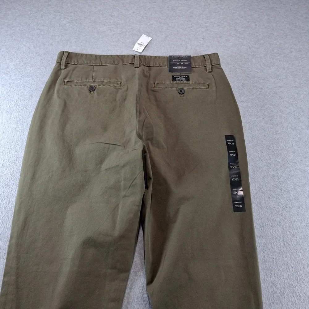 Banana Republic Chino Pants Mens 32x32 Brown Athletic Fit Lived-In Chino